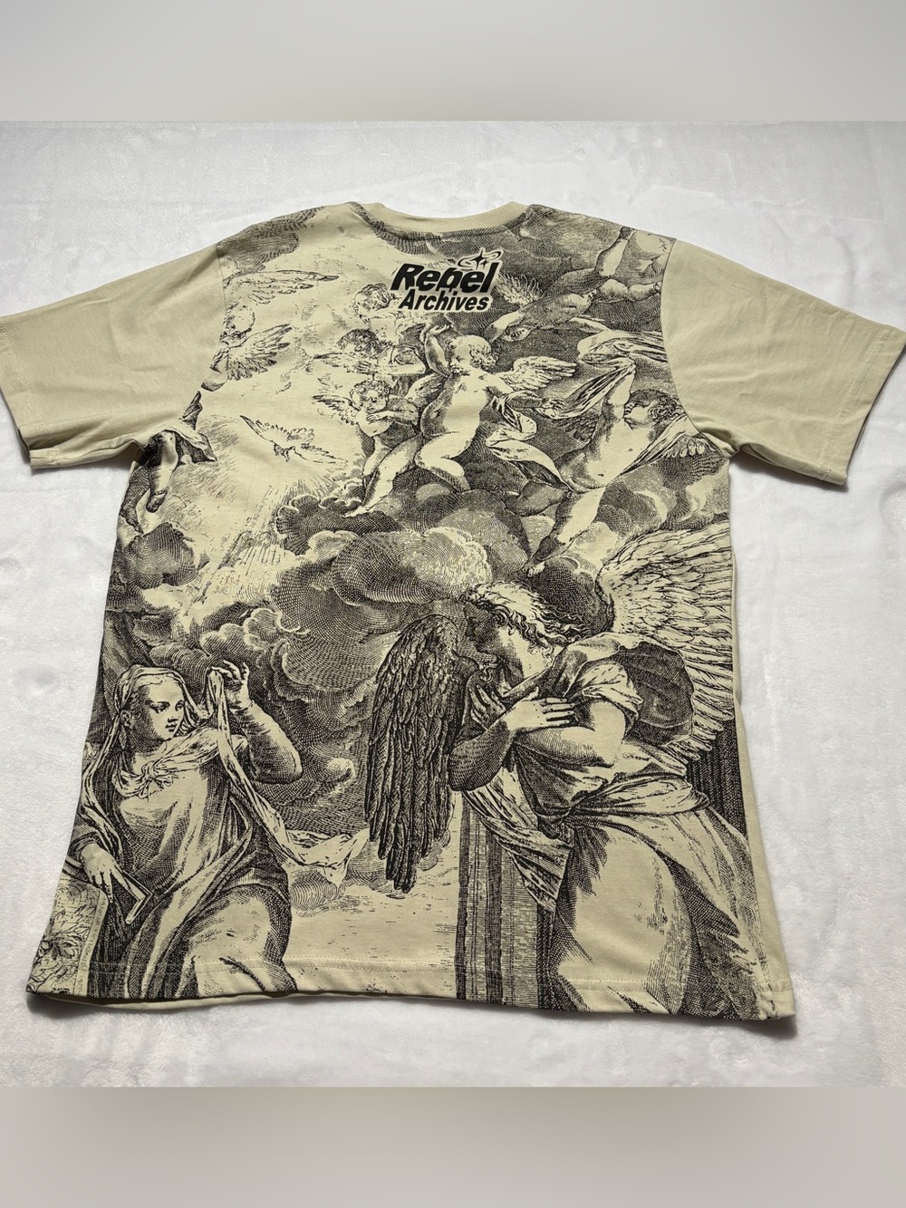 rebels Cream All-Over Angel Graphic Tee